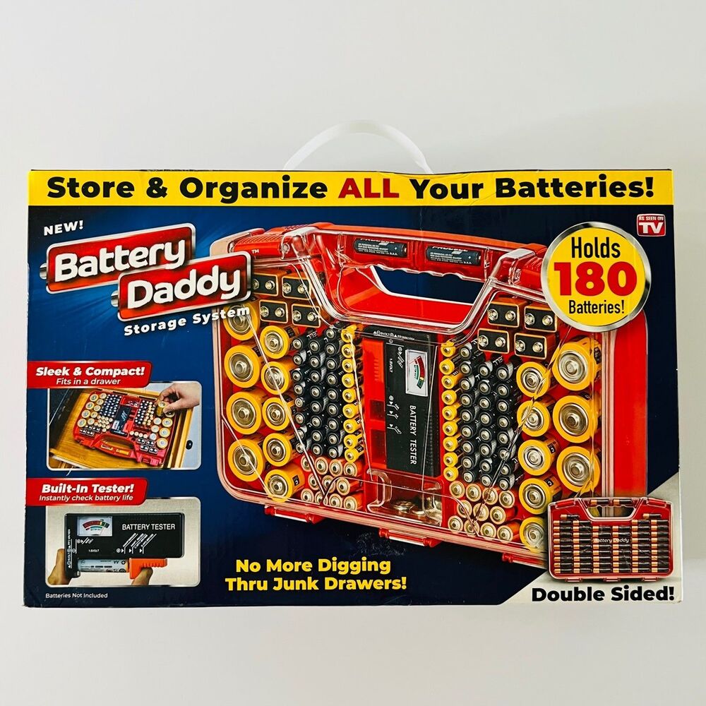 BATTERY DADDY™ 180 Battery Organizer and Storage Case with Tester